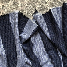 Load image into Gallery viewer, Scarf Block Stripe Blue Black Wool