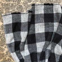 Load image into Gallery viewer, Scarf Check Charcoal Black Grey Wool