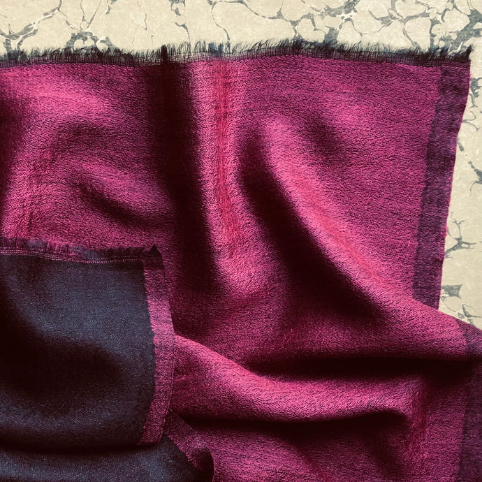 Scarf Two Tone Silky Wool Dark Fuchsia Pink/Black – 1 pc only