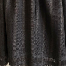 Load image into Gallery viewer, Shawl Travel Blanket Shimla Chunky Wool Stripe Dark Taupe Brown