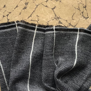 Scarf Charcoal Stripe Wool