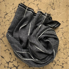 Load image into Gallery viewer, Scarf Charcoal Stripe Wool