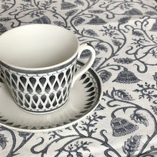 Load image into Gallery viewer, Tablecloth Block Print - Bell Flower Grey 145x220 cm