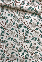 Load image into Gallery viewer, Tablecloth Block Print - Vineyard Green Brown 145x220 cm