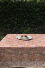 Load image into Gallery viewer, Tablecloth Block Print - Apricot Rose 215x270 cm