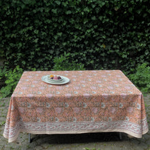 Load image into Gallery viewer, Tablecloth Block Print - Apricot Rose 215x270 cm