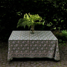 Load image into Gallery viewer, Tablecloth Block Print - Valbonne Ivy Green 145x220 cm