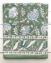 Load image into Gallery viewer, Tablecloth Block Print - Ivy Green 145x220 cm (165x270 cm coming soon)