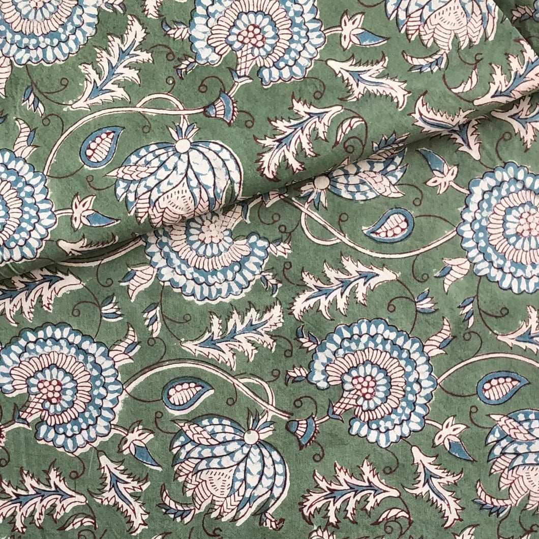 Tablecloth Block Print - Ivy Green 145x220 cm (165x270 cm coming soon)