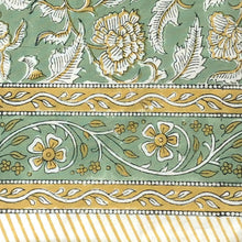 Load image into Gallery viewer, Tablecloth Block Print - Hawa Golden Green 170x270 cm