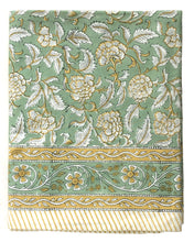 Load image into Gallery viewer, Tablecloth Block Print - Hawa Golden Green 170x270 cm