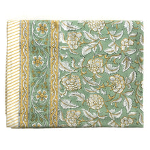 Load image into Gallery viewer, Tablecloth Block Print - Hawa Golden Green 170x270 cm