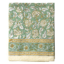 Load image into Gallery viewer, Tablecloth Block Print - Hawa Golden Green 170x270 cm