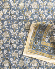 Load image into Gallery viewer, Tablecloth Block Print - Hawa Golden Dove Grey 145x220 cm