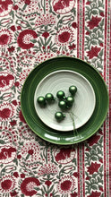 Load image into Gallery viewer, Tablecloth Block Print - Clavel Red Green 170x350 cm
