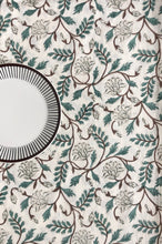 Load image into Gallery viewer, Tablecloth Block Print - Vineyard Green Brown 145x220 cm