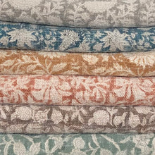 Load image into Gallery viewer, Throw Mysore Blockprint Flower Chunky Cotton Blue