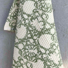 Load image into Gallery viewer, Bath Towel Waffle Block Print Sage Green 70x140 cm