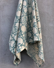 Load image into Gallery viewer, Hand Towel Waffle Block Print Aqua Blue 50x70 cm