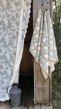 Load image into Gallery viewer, Hand Towel Waffle Block Print Aqua Blue 50x70 cm