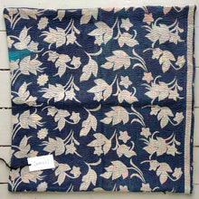 Load image into Gallery viewer, Vintage Kantha Cushion Cover - Dark Blue &amp; Off White Flower Border