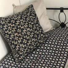 Load image into Gallery viewer, Vintage Kantha Cushion Cover - Black &amp; Light Beige Geometric