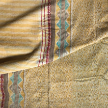 Load image into Gallery viewer, Vintage Kantha Quilt – Yellow Grey Paisley 145x220 cm