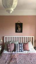 Load image into Gallery viewer, Vintage Kantha Throw – Soft Geometric Lavender Pink Ombre 140x235 cm