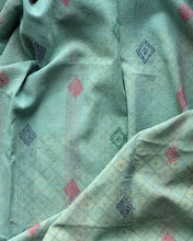 Load image into Gallery viewer, Vintage Kantha Quilt – Black Flowers on Turquoise Blue Aqua 150x225 cm