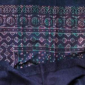 Vintage Kantha Throw – Dark Blue Indigo Block Print 120x210 cm
