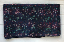 Load image into Gallery viewer, Vintage Kantha Throw – Dark Blue Indigo Block Print 120x210 cm