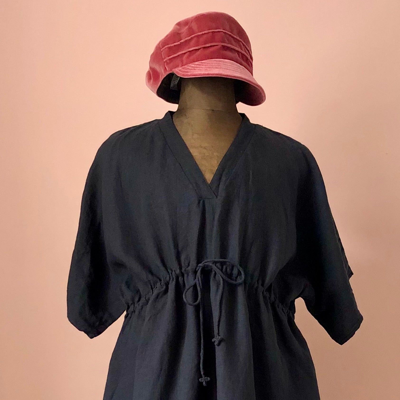 Kaftan Dress Washed Linen Black