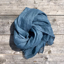 Load image into Gallery viewer, Scarf Washed Linen China Blue