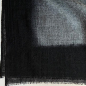 Scarf Dip Dye Border Grey/Black