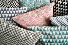 Load image into Gallery viewer, Cushion Cover Triangle Aqua Organic Cotton