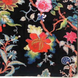 Cushion Cover Velvet Indian Flower Black