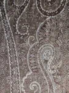 Muffler Scarf Paisley Dark Beige Wool Jacquard 35x165 cm