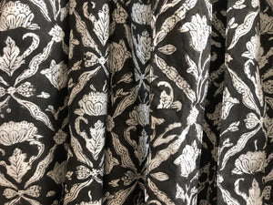 Kimono Flores Block Print Black