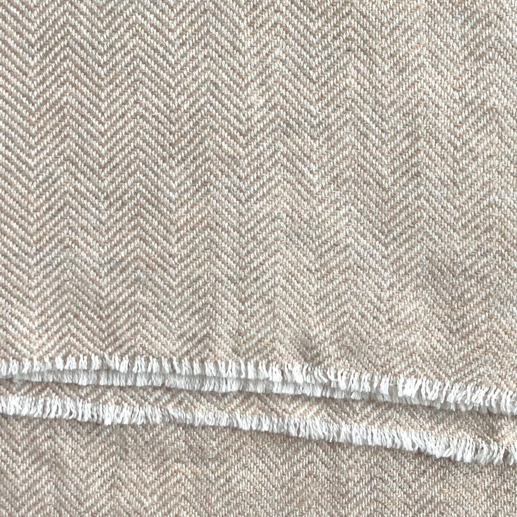 Scarf Soft Herringbone Wool Beige