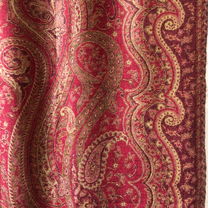 Shawl XL Paisley Dark Red Wool Jacquard 100x200 cm