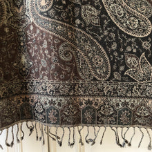 Load image into Gallery viewer, Shawl XL Paisley Brown Wool Jacquard 100x200 cm