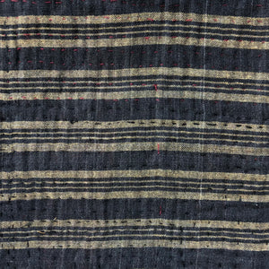 Vintage Kantha Pouch - Charcoal Stripe