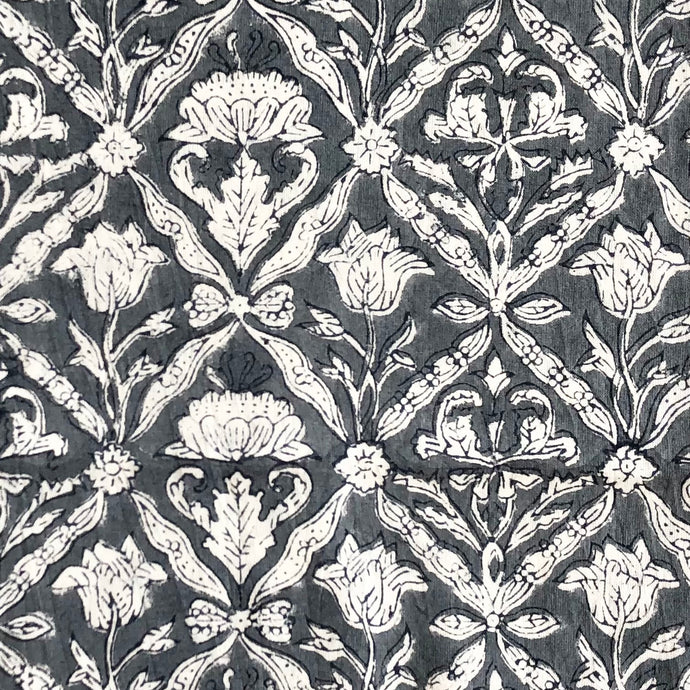 Kimono Flores Block Print Dove Blue