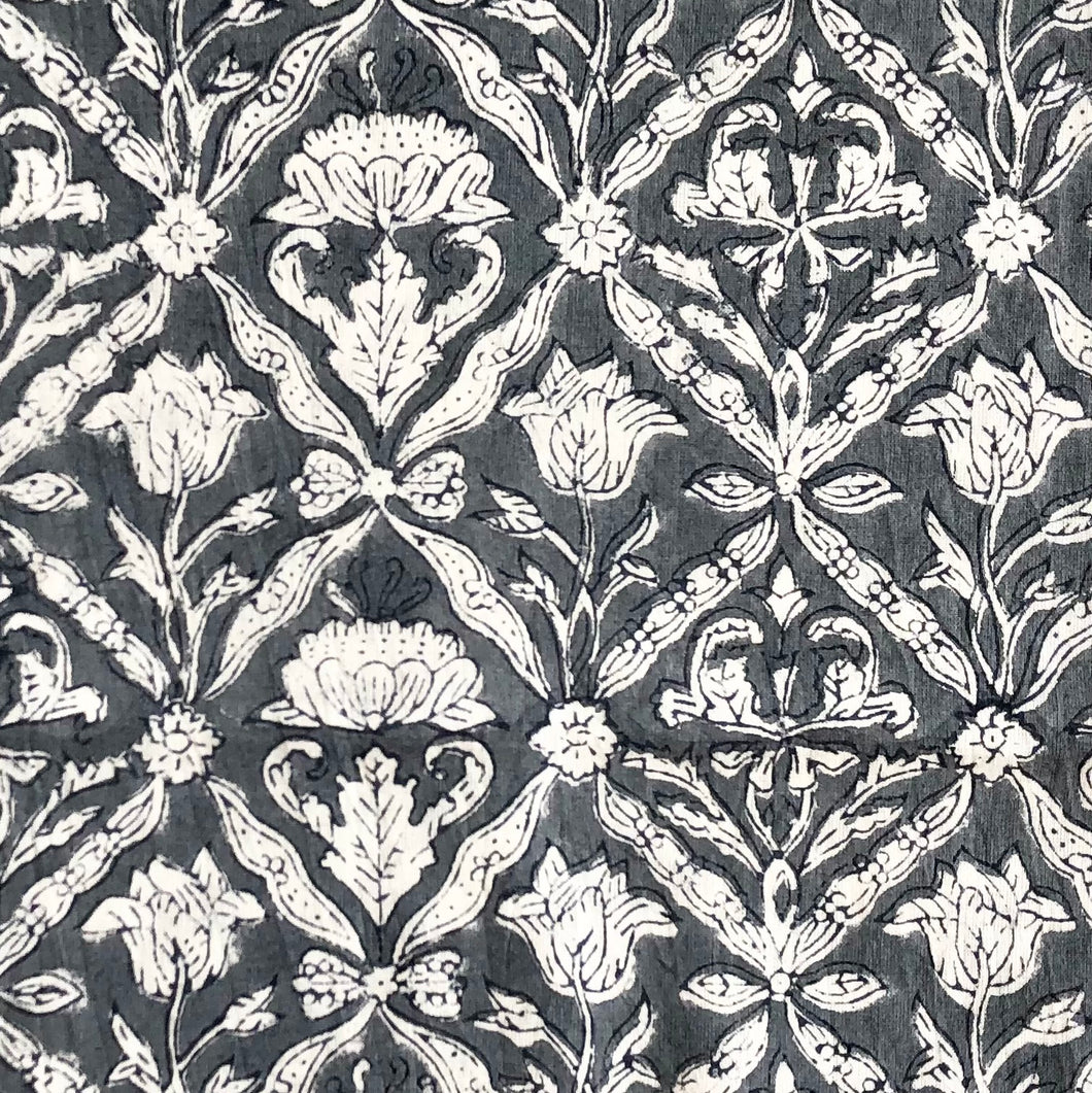 Kimono Flores Block Print Dove Blue