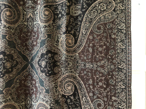 Shawl XL Paisley Brown Wool Jacquard 100x200 cm