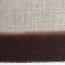 Load image into Gallery viewer, Scarf Dip Dye Border Linen/Coffee