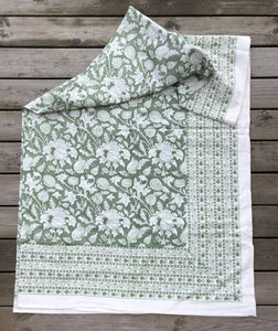 Tablecloth Block Print - Cardo Sage Green 165x340 cm