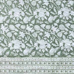 Tablecloth Block Print - Cardo Sage Green 165x340 cm