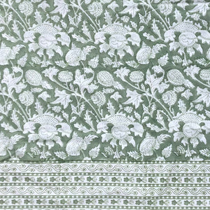 Tablecloth Block Print - Cardo Sage Green 165x270 cm