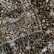 Load image into Gallery viewer, Scarf Paisley Brown Wool Jacquard 70x200 cm